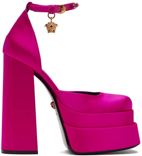 versace heels pink|Versace platform heels price.